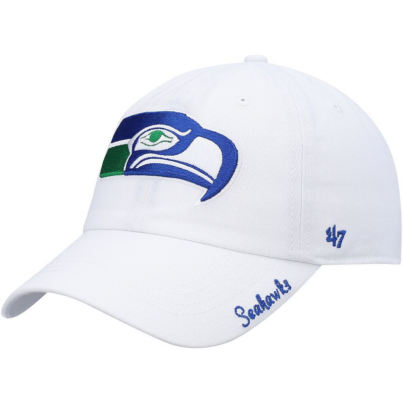 Womens 47 White Seattle Seahawks Miata Clean Up Legacy Adjustable Hat