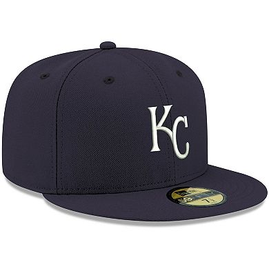 Men's New Era Navy Kansas City Royals White Logo 59FIFTY Fitted Hat