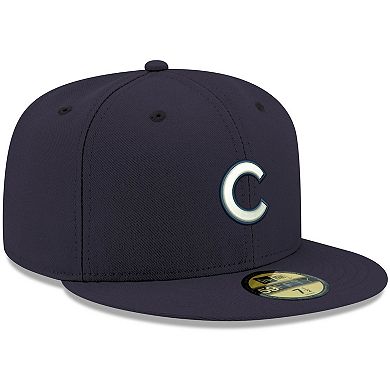 Men's New Era Navy Chicago Cubs Logo White 59FIFTY Fitted Hat