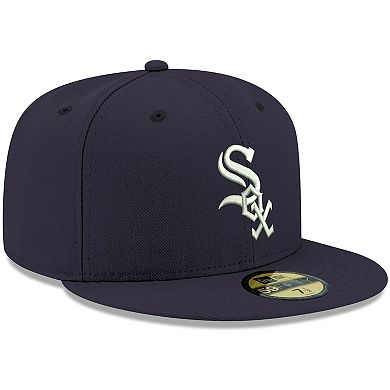 Men's New Era Navy Chicago White Sox Logo White 59FIFTY Fitted Hat
