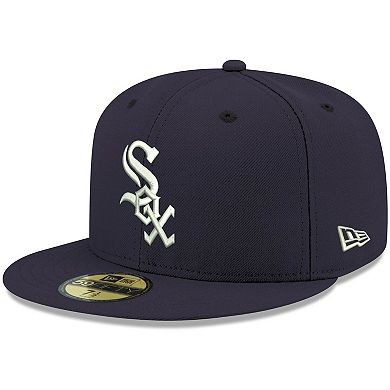 Men's New Era Navy Chicago White Sox Logo White 59FIFTY Fitted Hat
