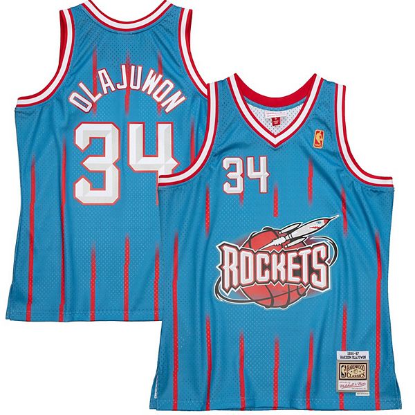 90's Hakeem Olajuwon Houston Rockets Blue Champion NBA Jersey Size