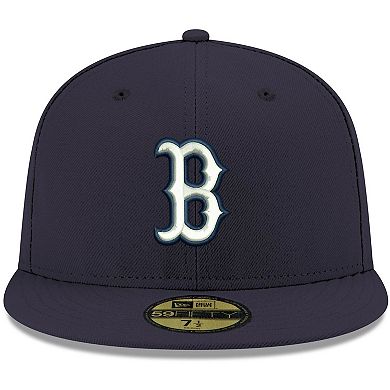 Men's New Era Navy Boston Red Sox Logo White 59FIFTY Fitted Hat