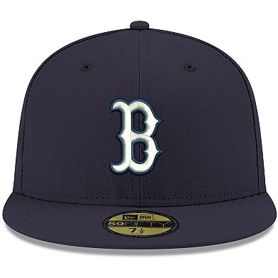 Men's New Era Navy Boston Red Sox Logo White 59FIFTY Fitted Hat