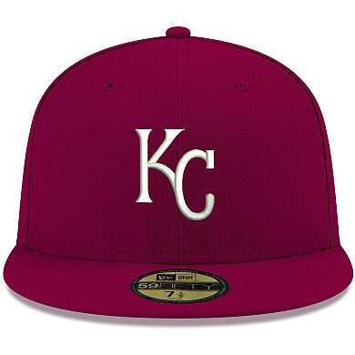 Men's New Era Cardinal Kansas City Royals White Logo 59FIFTY Fitted Hat
