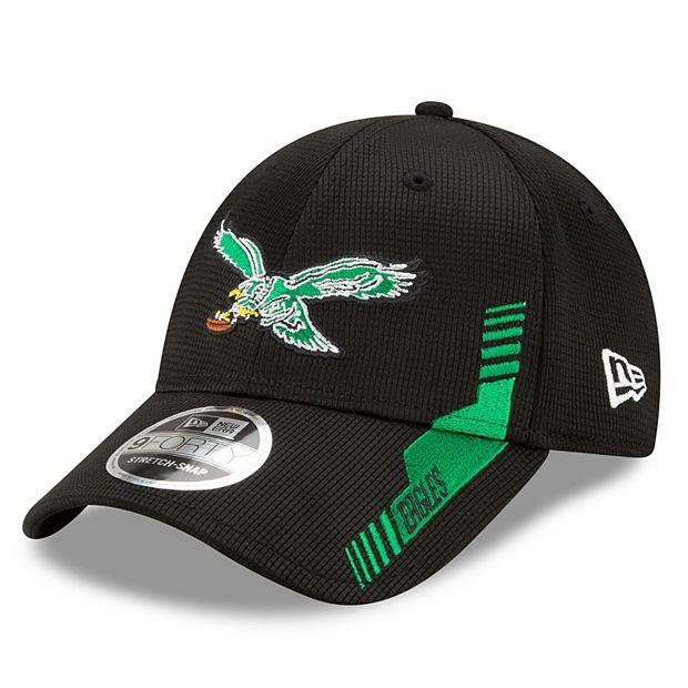 Men's New Era White/Black Philadelphia Eagles Retro Adjustable Snapback Hat