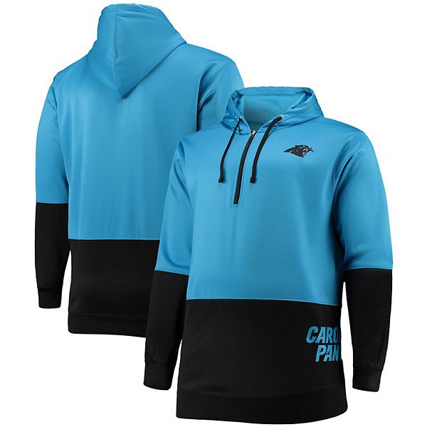 Men's Blue/Black Carolina Panthers Big & Tall Quarter-Zip Hoodie