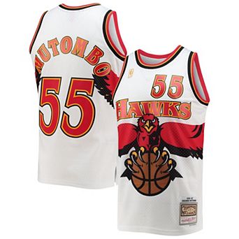 Men's Mitchell & Ness Dikembe Mutombo White Atlanta Hawks 1996-97 Hardwood Classics Swingman Jersey