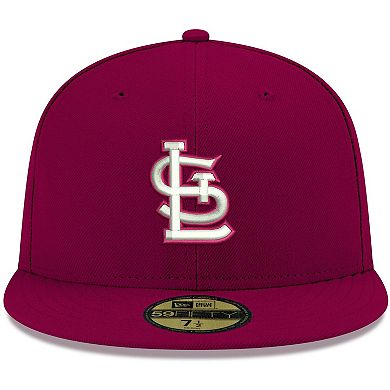 Men's New Era Cardinal St. Louis Cardinals Logo White 59FIFTY Fitted Hat
