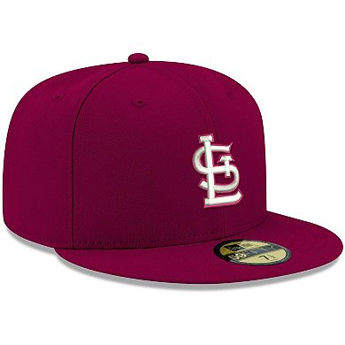Men's New Era Cardinal St. Louis Cardinals Logo White 59FIFTY Fitted Hat