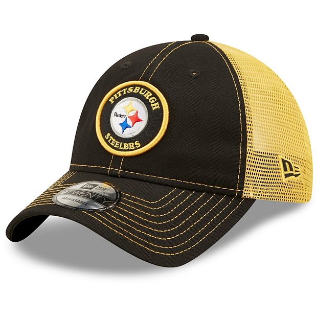 Men's New Era Black/Gold Pittsburgh Steelers Circle 9TWENTY Trucker  Snapback Hat