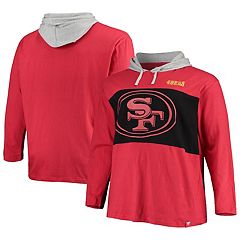 Men's New Era Scarlet San Francisco 49ers Current Raglan Long Sleeve T-Shirt Size: Small