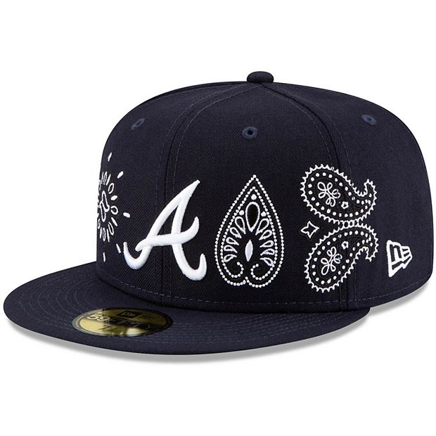 Men's New Era Navy Atlanta Braves Paisley Elements 59FIFTY Fitted Hat