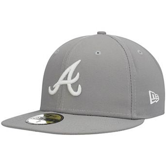 Men's New Era Gray Atlanta Braves White Logo 59FIFTY Fitted Hat