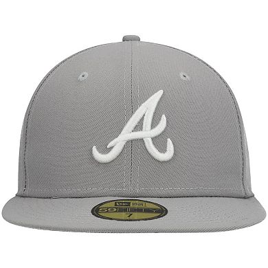 Men's New Era Gray Atlanta Braves White Logo 59FIFTY Fitted Hat