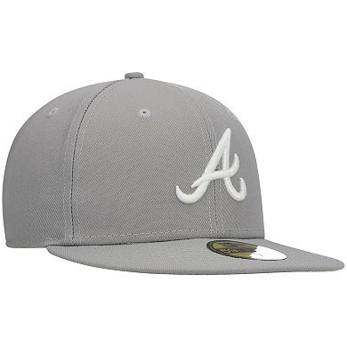 Men's New Era Gray Atlanta Braves White Logo 59FIFTY Fitted Hat