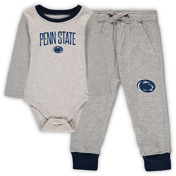 Newborn & Infant Heathered Gray/Navy Penn State Nittany Lions