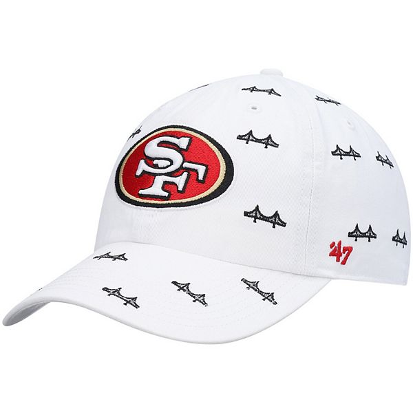 علي سكر Women's '47 White San Francisco 49ers Team Confetti Clean Up Adjustable Hat علي سكر
