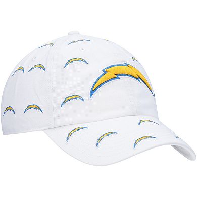 Women's '47 White Los Angeles Chargers Team Confetti Clean Up Adjustable Hat