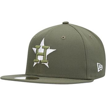Men's New Era Olive Houston Astros Logo White 59FIFTY Fitted Hat