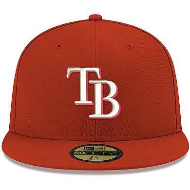 Men's New Era Red Tampa Bay Rays White Logo 59FIFTY Fitted Hat