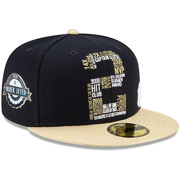 Men's New York Yankees Derek Jeter New Era Navy 2020 Hall of Fame Gold  59FIFTY Fitted