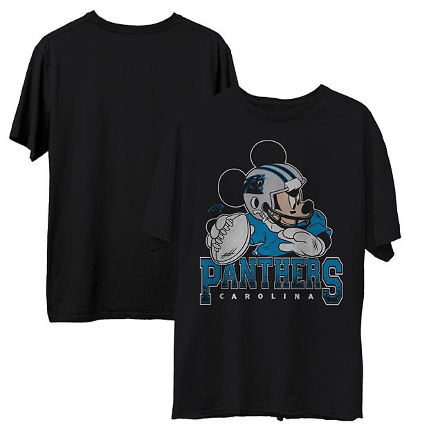 Men's Junk Food Black Carolina Panthers Disney Mickey QB T-Shirt