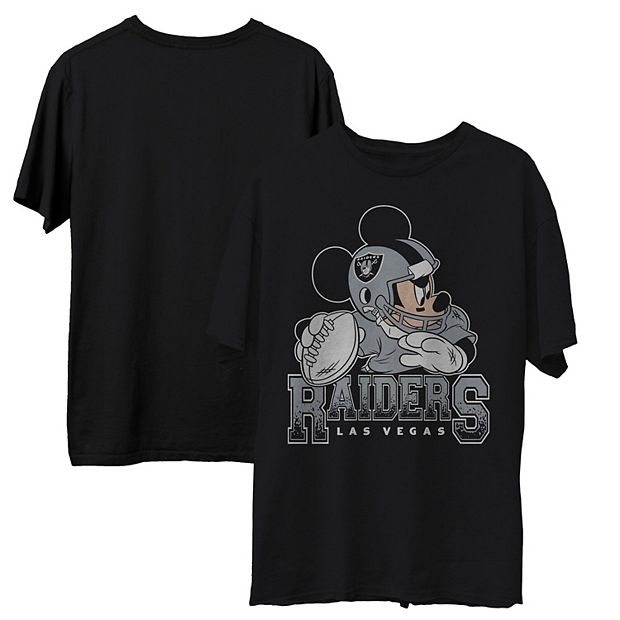 Men's Junk Food Black Las Vegas Raiders Disney Mickey QB T-Shirt