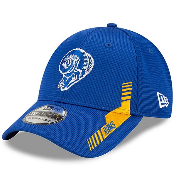 Men's New Era Royal Los Angeles Rams 2021 NFL Sideline Home Historic Logo  39THIRTY Flex Hat