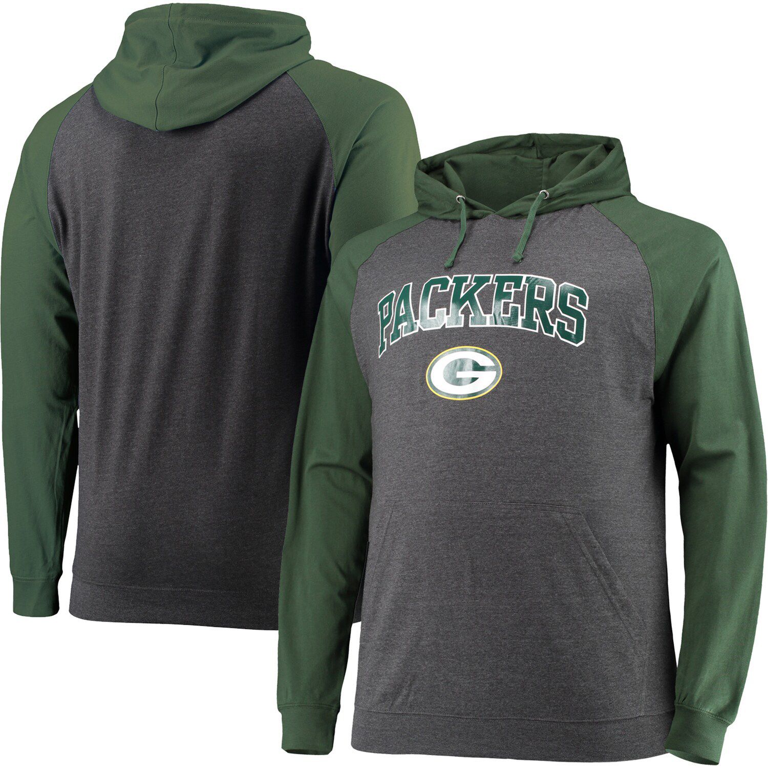 Women's Fanatics Branded Heather Gray/College Green Bay Packers Blind Side Lightweight Full-Zip Hoodie Size: Medium