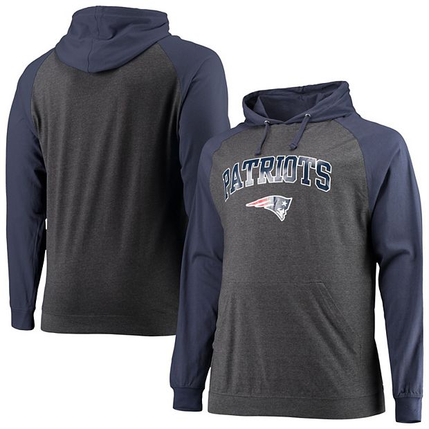 Women's Fanatics Branded Heathered Gray New England Patriots Big Role Raglan Pullover Sweatshirt