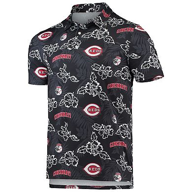 Men's Reyn Spooner Black Cincinnati Reds Performance Polo