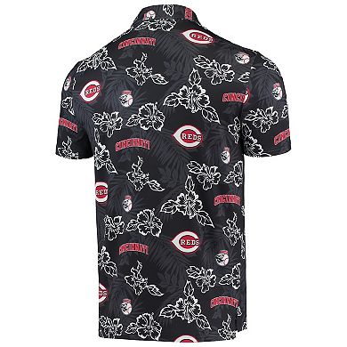 Men's Reyn Spooner Black Cincinnati Reds Performance Polo