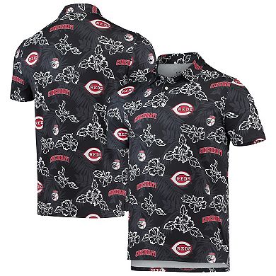 Men's Reyn Spooner Black Cincinnati Reds Performance Polo
