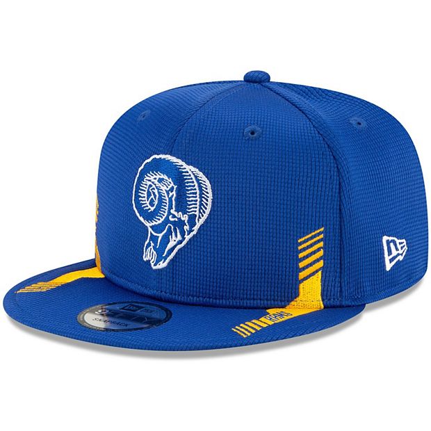 Men's New Era Royal/Black Los Angeles Rams 2021 NFL Sideline Road 9FORTY  Adjustable Hat