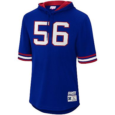 Men's Mitchell & Ness Lawrence Taylor Royal New York Giants Retired Player Mesh Name & Number Hoodie T-Shirt