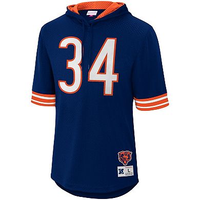 Men's Mitchell & Ness Walter Payton Navy Chicago Bears Retired Player Mesh Name & Number Hoodie T-Shirt