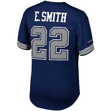 Men's Mitchell & Ness Emmitt Smith Navy Dallas Cowboys Retired Player Name & Number Mesh Top
