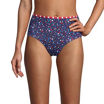 Women's Lands' End UPF 50 Reversible High-Waist Bikini Bottoms