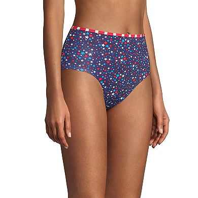 Women's Lands' End UPF 50 Reversible High Waisted Bikini Bottoms