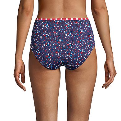 Women's Lands' End UPF 50 Reversible High Waisted Bikini Bottoms