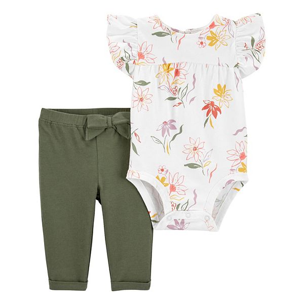 Mioglrie Newborn Baby Girl Clothes Rompers Pants Set Floral Baby