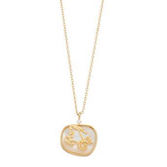 City Luxe Mother-of-Pearl & Cubic Zirconia Zodiac Pendant Necklace
