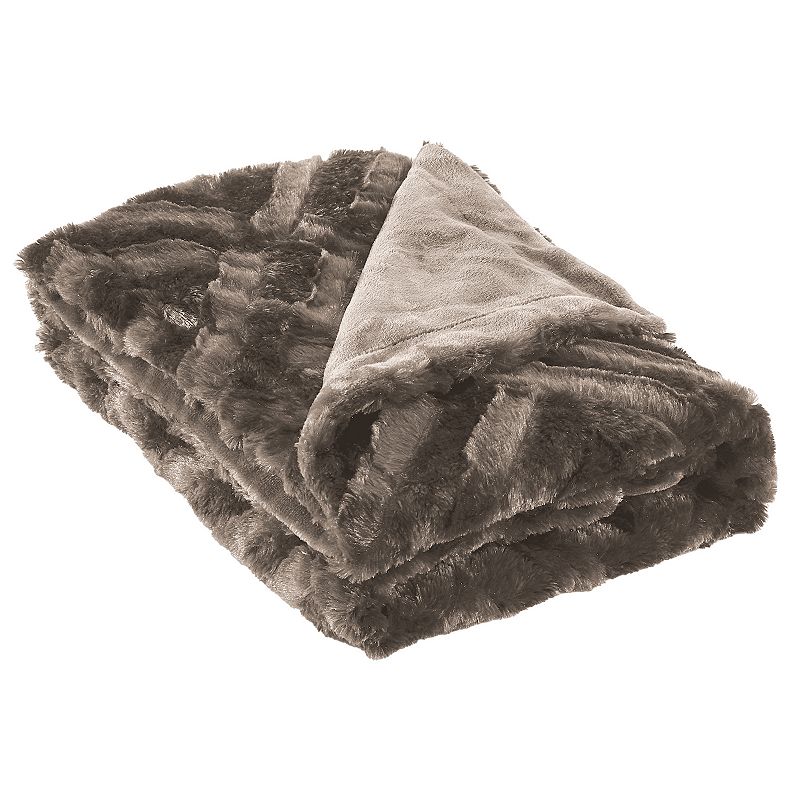 Modern Threads Luxury Troy Faux Fur Throw, Brown