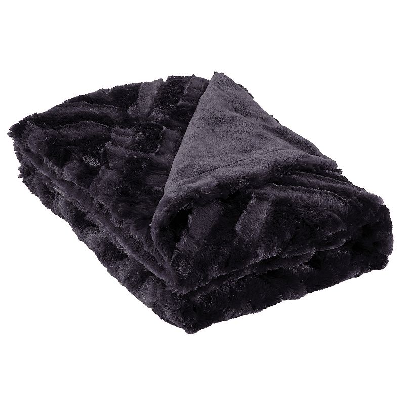 Modern Threads Luxury Troy Faux Fur Throw, Purple