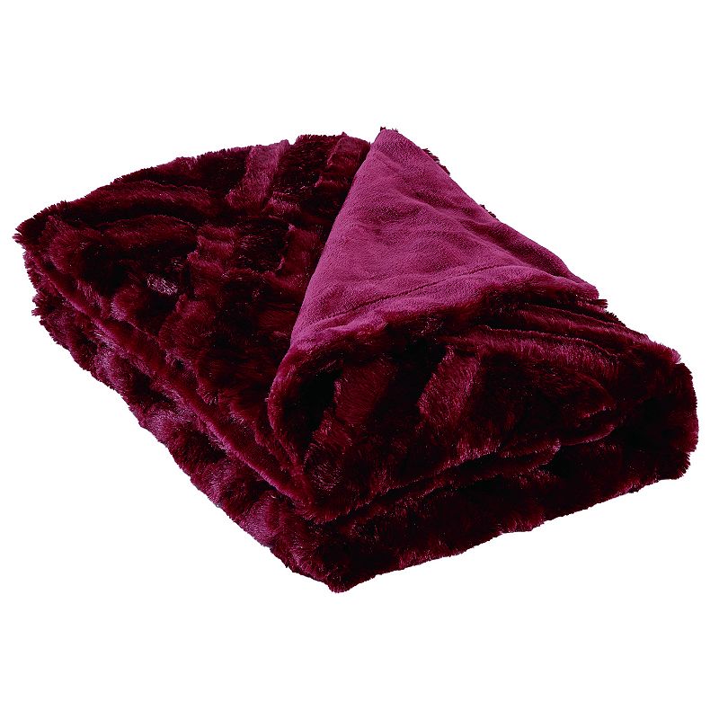 Modern Threads Luxury Troy Faux Fur Throw, Red