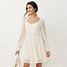 women's lc lauren conrad long sleeve lace mini dress