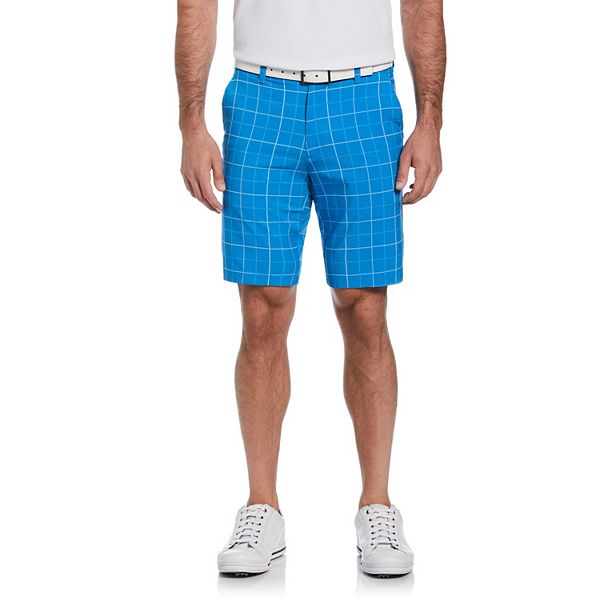 Men's Grand Slam 9" FlatFront Plaid Textured Golf Shorts