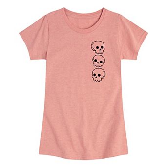Girls 7-16 Skulls Outlines A Outlines Oversized Graphic Tee