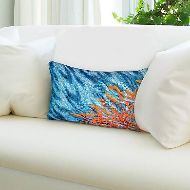 Liora Manne Marina Coral Indoor Outdoor Throw Pillow